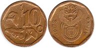 монета ЮАР 10 центов 2006