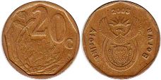 монета ЮАР 20 центов 2003 (2003, 2016)
