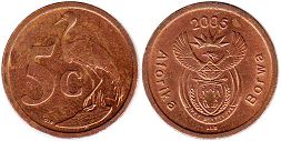 монета ЮАР 5 центов 2005