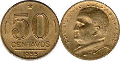 монета Бразилия 50 сентаво 1955
