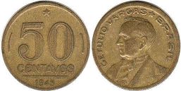 монета Бразилия 50 сентаво 1945