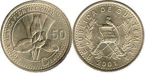 монета Гватемала 50 сентаво 2001