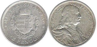 монета Венгрия 2 пенгё 1935