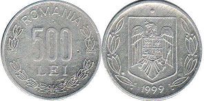 монета Румыния 500 лей 1999