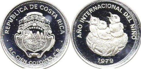 монета Коста-Рика 100 колонов 1979