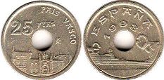 монета Испания 25 песет 1993
