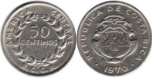 монета Коста-Рика 50 сентимо 1970