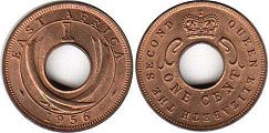 монета Британская Восточная Африка 1 цент 1956