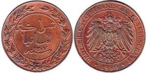 монета Германская Восточная Африка 1 песа 1890