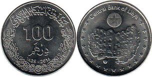 монета Ливия 100 дирхамов 2014