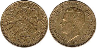 монета Монако 50 франков 1950