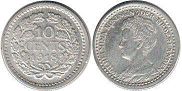 монета Нидерланды 10 центов 1918