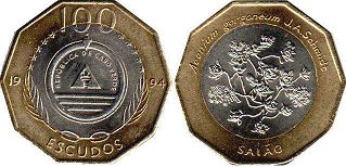 монета Кабо-Верде 100 эскудо 1994
