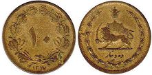 монета Иран 10 динаров 1938