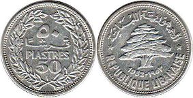 монета Ливан 50 пиастров 1952