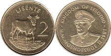 монета Лесото 2 лисенте 1981
