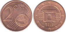 монета Мальта 2 евро цента 2008