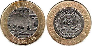 монета Мозамбик 10000 метикал 2003
