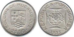 монета Мозамбик 2 1/2 эскудо 1935