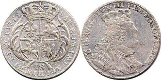 монета Польша тымф 1755