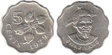 монета Свазиленд 5 центов 1979