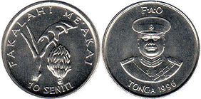 монета Тонга 10 сенити 1996