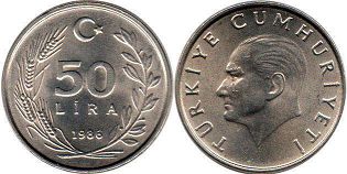 монета Турция 50 лир 1986
