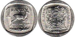 монета ЮАР 1 рэнд 1995 (1991, 1992, 1993, 1994, 1995)