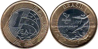 монета Бразилия 1 реал 2016