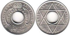 монета Британская Западная Африка 1/10 пенни 1939