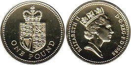 монета Великобритания 1 фунт 1988