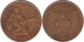 монета Филиппины 1 сентаво 1905