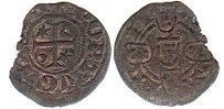 монета Португалия динеро 1367-1383