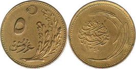 монета Турция 5 курушей 1921