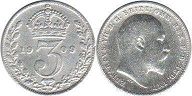 монета Великобритания 3 пенса 1909