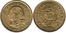 монета Гватемала 1 сентаво 1988