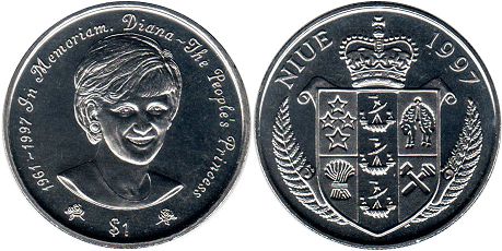 монета Ниуэ 1 доллар 1997