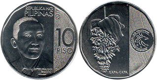 монета Филиппины 10 писо 2017
