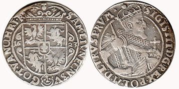 монета Польша орт 1623