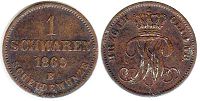монета Ольденбург 1 шварен 1869