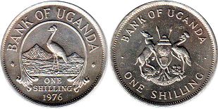 монета Уганда 1 шиллинг 1976