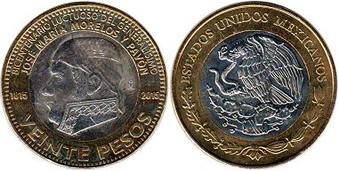 монета Мексика 20 песо 2015
