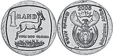 монета ЮАР 1 рэнд 2005