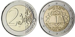 монета Франция 2 евро 2007