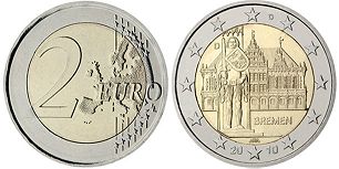 монета Германия 2 евро 2010