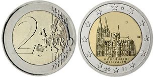 монета Германия 2 евро 2011