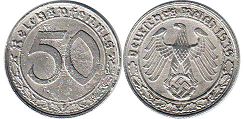 монета фашистская Германия 50 пфеннигов 1939