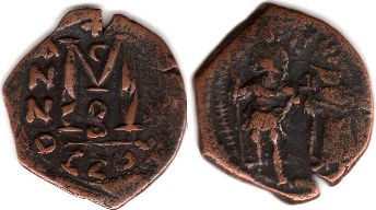 монета Византия Ираклий фоллис