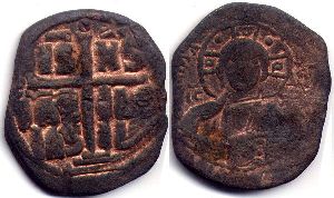 монета Византия Роман III фоллис