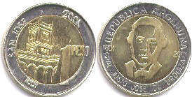 монета Аргентина 1 песо 2001